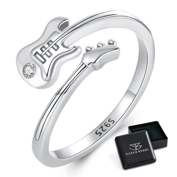 Justerbar guitarring i sølv 925 sølv