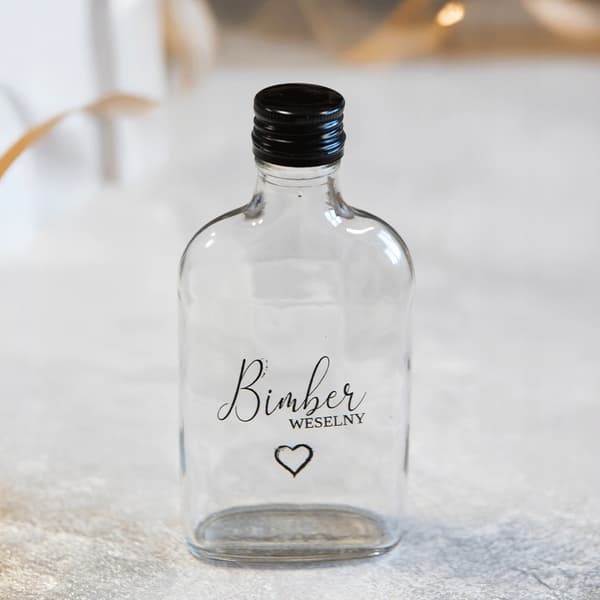 200ml lommelærke med print WEDDING MOONLIGHT Bryllupsflasker 0,2l