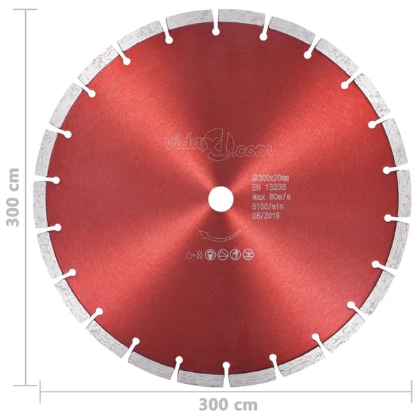 vidaXL Diamantklinga, Stål, 300 mm