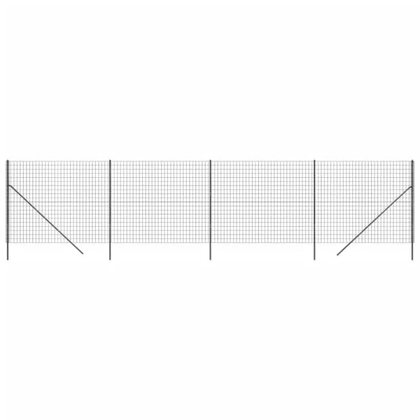 vidaXL Trådnätsstängsel, Antracit, 2x10 m