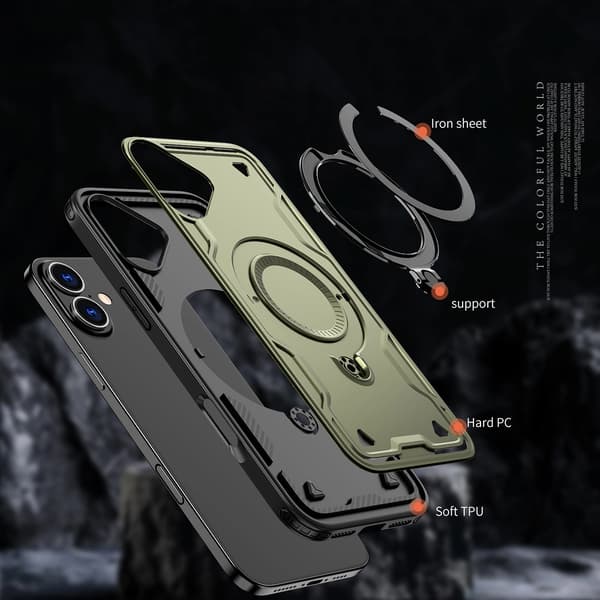 Hybrid Armor Trendy Cover med MagSafe til iPhone 16 Plus - Grøn