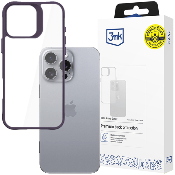 Apple iPhone 16 Pro Max - 3mk Satin Armor Cover+ Lilla