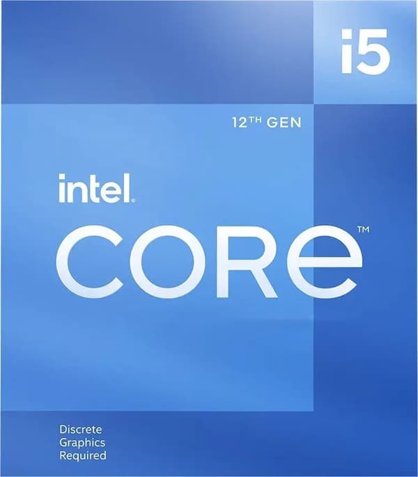 Intel Core i5-12400F-processor, 6 kerner, 4,4 GHz, LGA1700