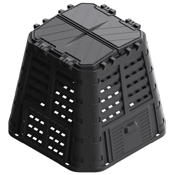 vidaXL havekompostor, sort, 93,3x93,3x80 cm, 480 L