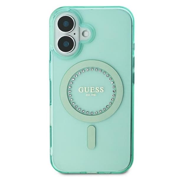 Guess IML Strass MagSafe - iPhone 16 Plus-skal (grönt)