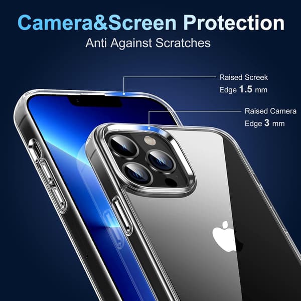 SILIKONEETUG TIL APPLE IPHONE 13 PRO TRANSPARENT HOLDBART A2483 A2636