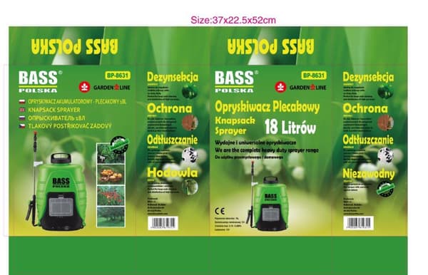 Ryggspruta, batteridriven, 18 l