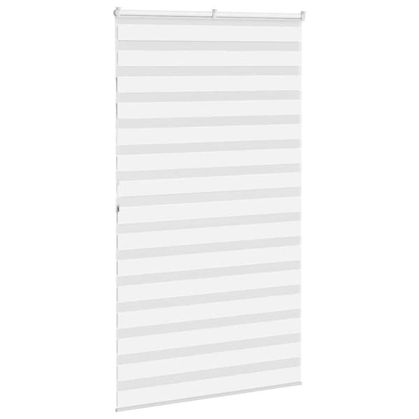 vidaXL Zebrarullgardin, vit, tygbredd 115,9 cm, polyester