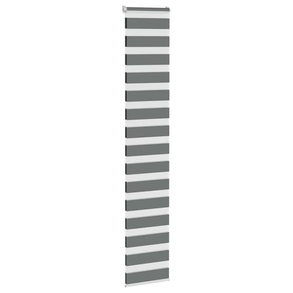 vidaXL zebra rullegardin, mørkegrå, stofbredde 40,9 cm, polyester