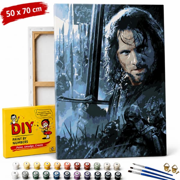 Måla efter siffror med ram Aragorn Sagan om ringen 50x70 cm