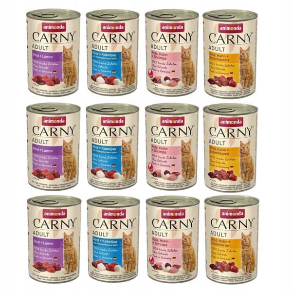 Animonda Carny våtfoder för vuxna katter, blandade smaker, 12x400g