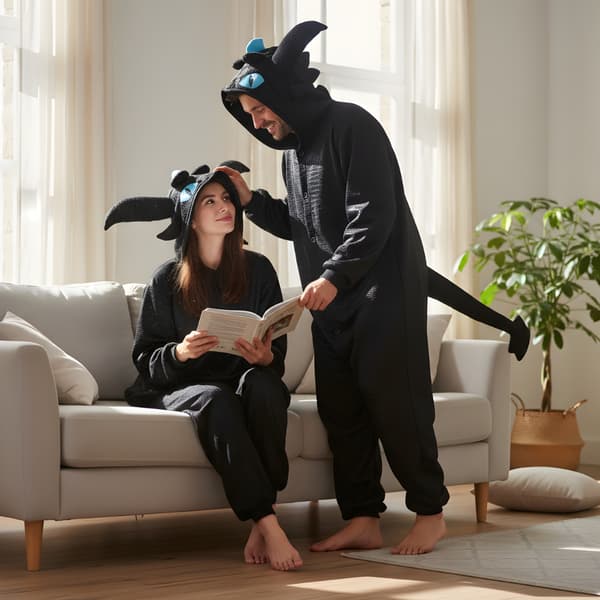 Kigurumi-pyjamas Tandlös blå S 145-155 cm