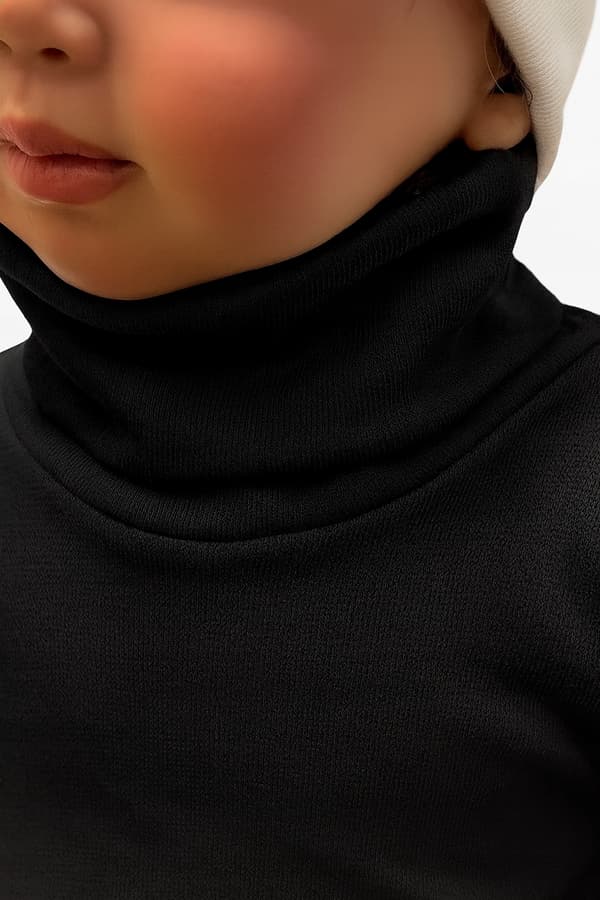 Body med turtleneck 104 børn langærmet sort