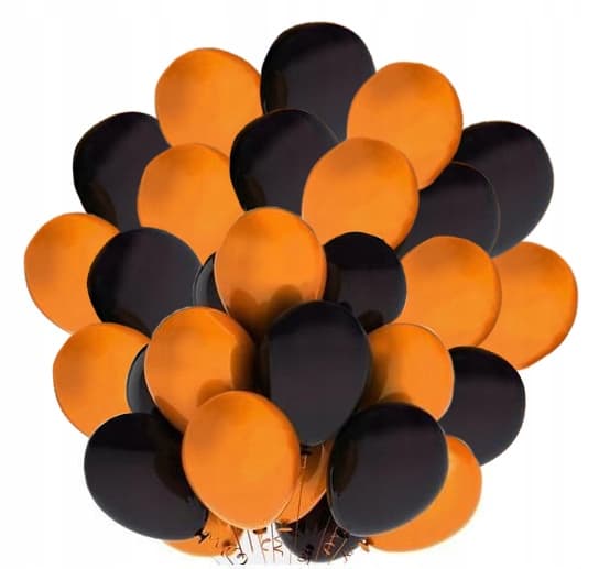 Mustat, oranssit ilmapallot 50 kpl.