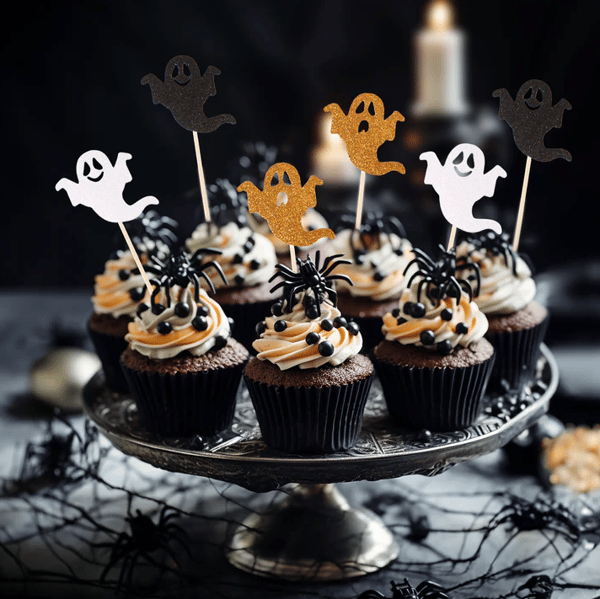 Ghost Glitter Muffin Toppers 6 stk.