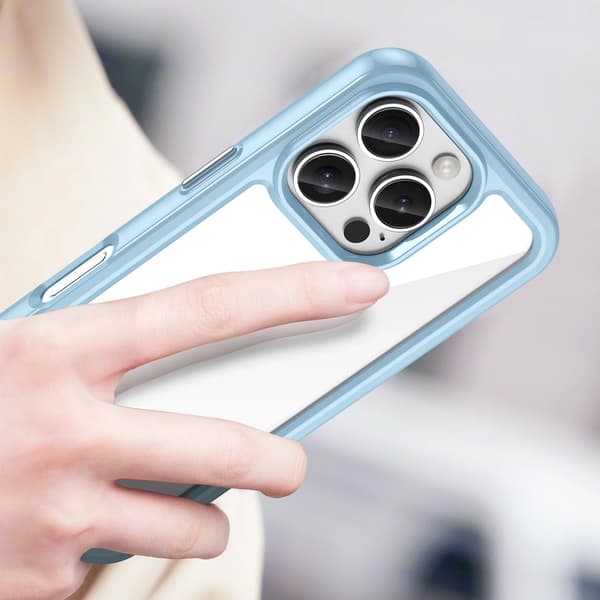 Outer Space-cover med gelramme til iPhone 16 Pro Max - Blå