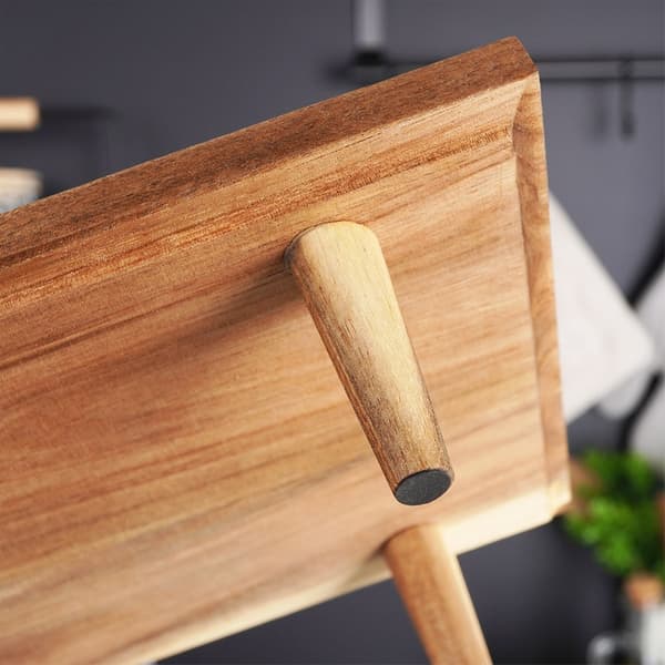 Træ serveringsbræt på ben 55x18 cm