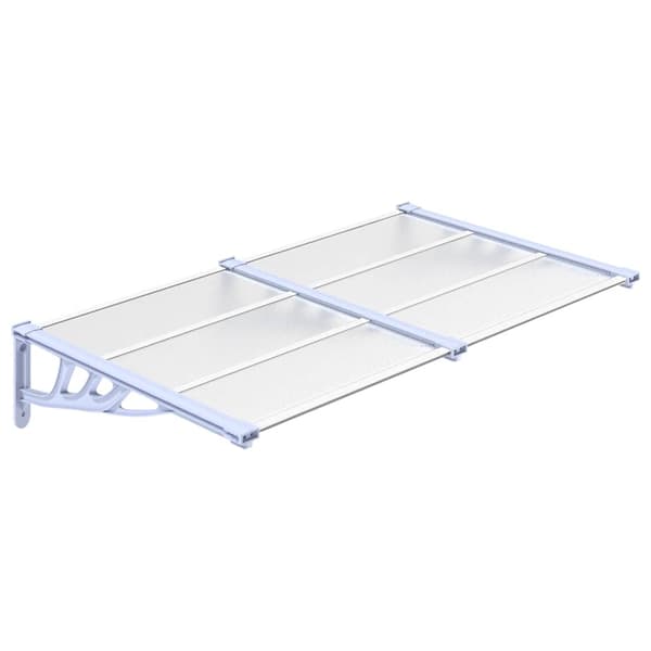 vidaXL dørmarkise, grå transparent, 152,5x90 cm, polycarbonat