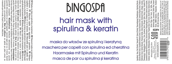 BINGOSPA Spirulina og Keratin Hårmaske