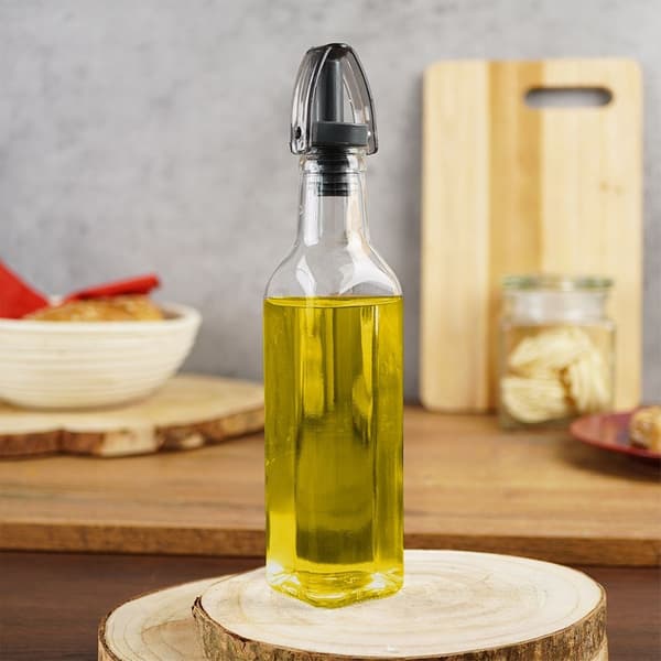 Lasinen pullo öljyä ja etikkaa varten pumppu 250 ml
