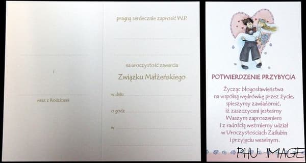 Bryllupsinvitation 1 stk.