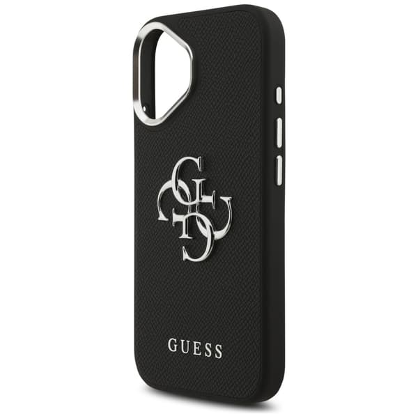 Guess Grained Big 4G Classic Logo cover til iPhone 17, sort
