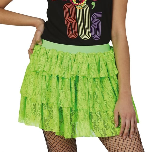 Grøn Neon Disco Blonde Nederdel 80'erne