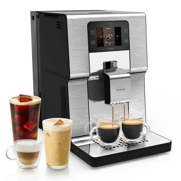 KRUPS EA879EE0 Intuition Experience varm och kall silverfärgad espressomaskin