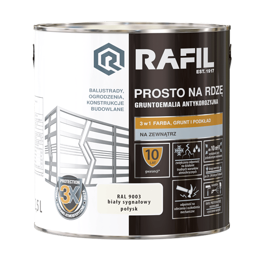 RAFIL MALING RET TIL RUSTHVID GLANS RAL9003 2,5L