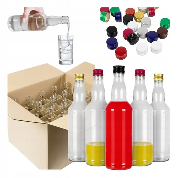 20x Monopol-flaskor 0,5l kork + galler Monopol 500ml för vodka