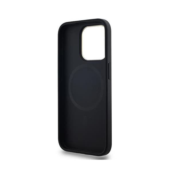 DKNY Læder MagSafe med Ternet Monomønster - iPhone 15 Pro Max Etui (Sort)