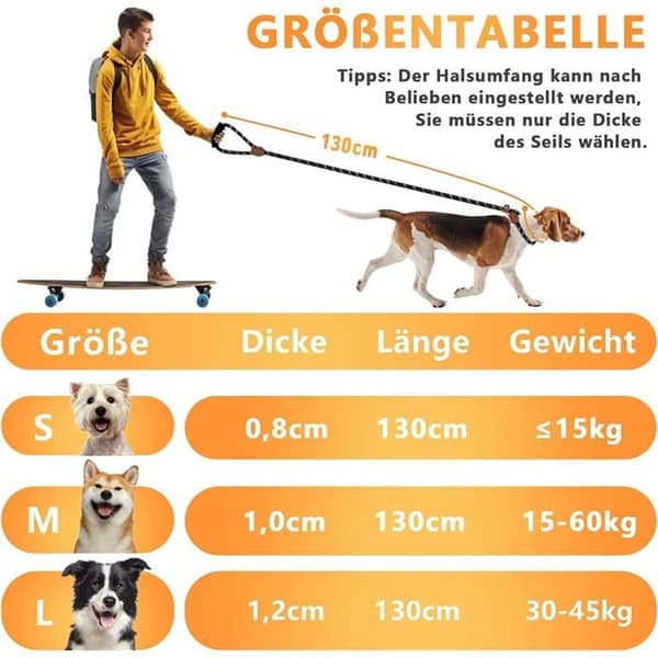 Hundesnorring sort, justerbar 130 cm lang