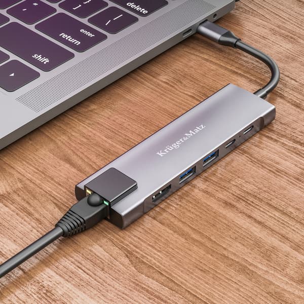 Adapter (HUB) USB typ C till hdmi/2x USB 3.0/2x USB typ C/RJ45