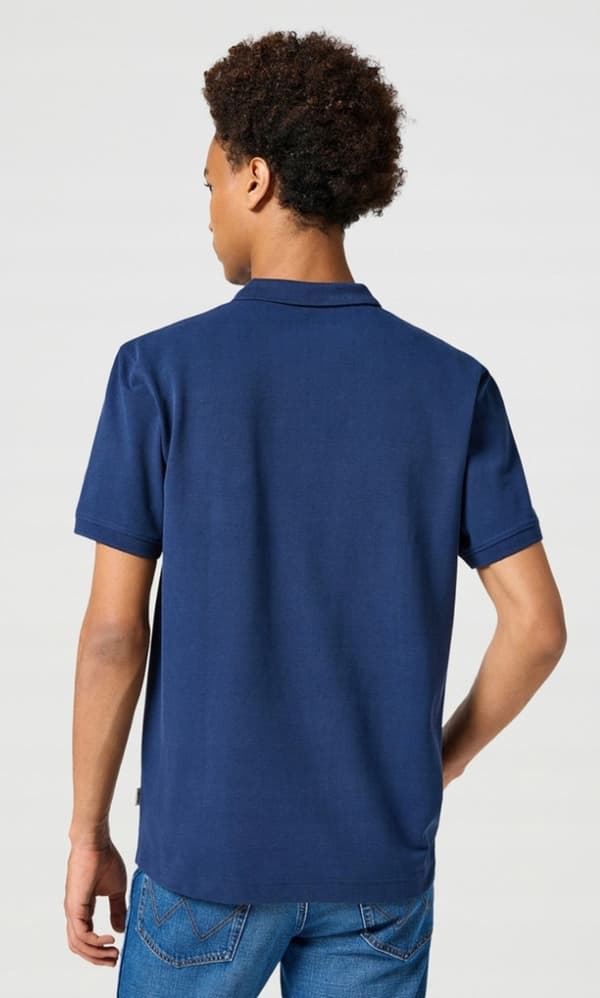 Wrangler SS polo marinblå bomull polo logo regular M