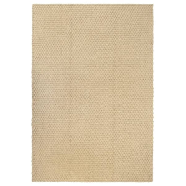 vidaXL Rektangulär matta, naturfärgad, 160x230 cm, bomull