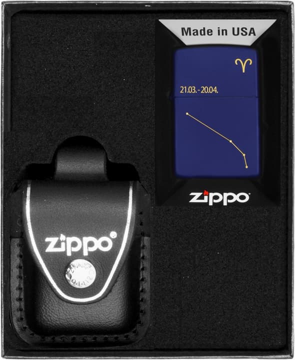 Sæt Zippo lighter stjernetegn Vædderen design ram Gave nr. 3