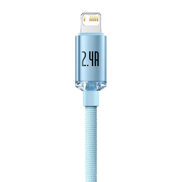 Baseus Crystal Shine USB-kaapeli iPhonelle, 2.4A, 1.2m (Sininen)