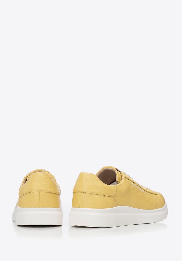 Wittchen dame klassiske gule platform sneakers, naturlæder