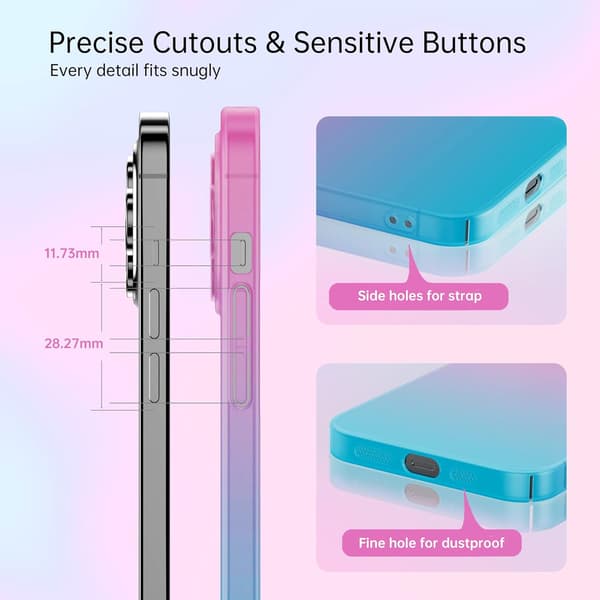 HÅRDT ETUI TIL APPLE IPHONE 13 PRO PINK BLÅ OMBRE A2483