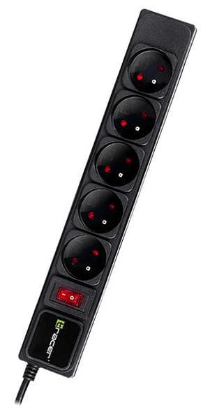 TRACER PowerGear strømskinne 5,0m (5 stik) sort