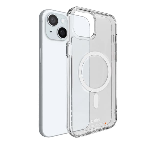 SBS D3O MagSafe -kotelo iPhone 14 / 13:lle - läpinäkyvä