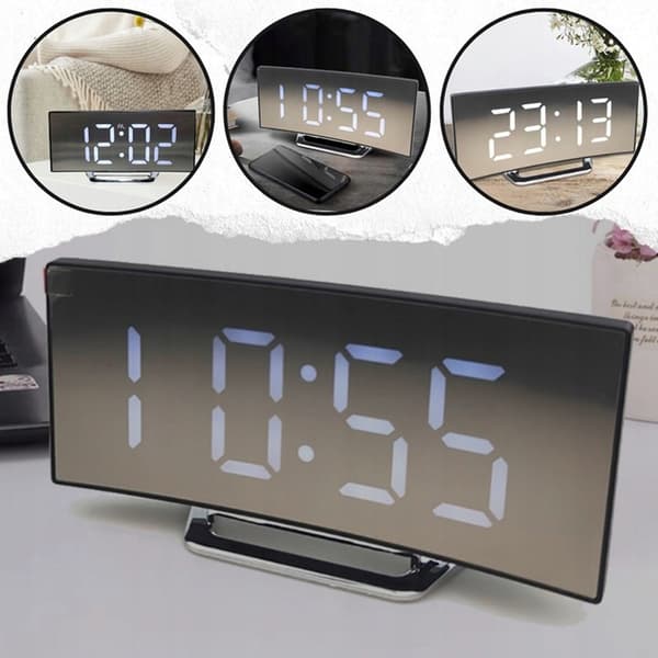 Digital LED-spegelklocka - DT-6507 (Vit)