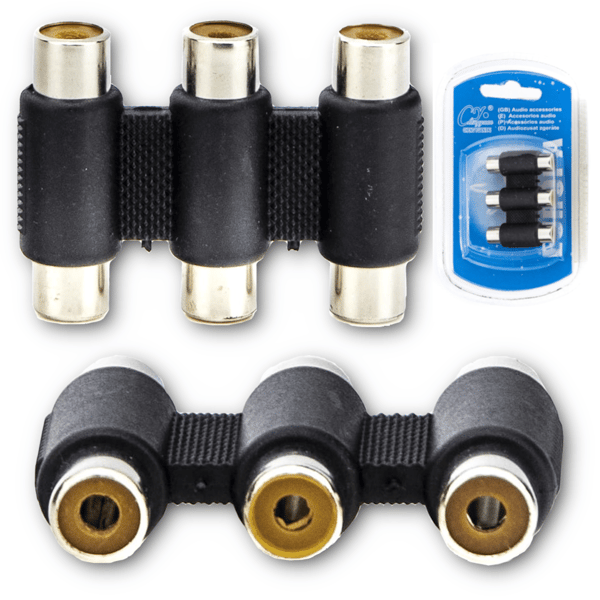 Adapter 3x RCA hunstik til 3x RCA hunstik