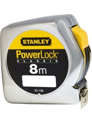 STANLEY RULLEMÅL 8 m x 25 mm POWERLOCK-KORT