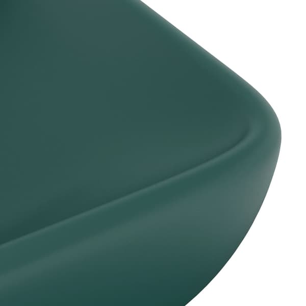 vidaXL rektangulær håndvask mat mørkegrøn 71x38 cm keramik