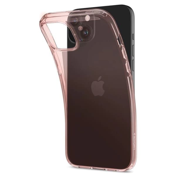 Spigen Crystal Flex cover til iPhone 15 Plus - lyserød og gennemsigtig