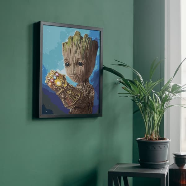 MALING EFTER TAL MED RAMME Billeder til maleri - Groot Marvel 40x50 cm