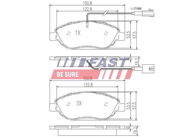 FORRESTE BREMSEKLODSER FT29145 FAST