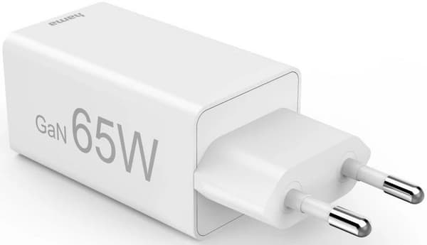 HAMA GaN 65W PD/QC Netadapter Hvid