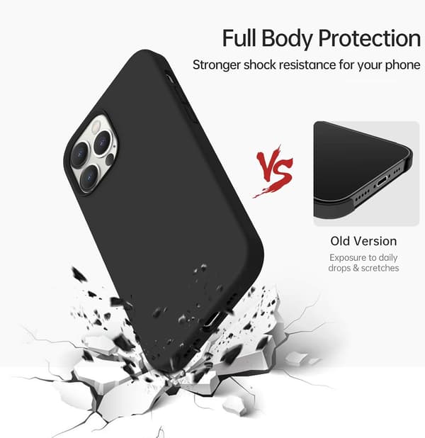 SILIKONEETUIS TIL APPLE IPHONE 12 PRO MAX 6,7" SORT MED MIKROFIBER